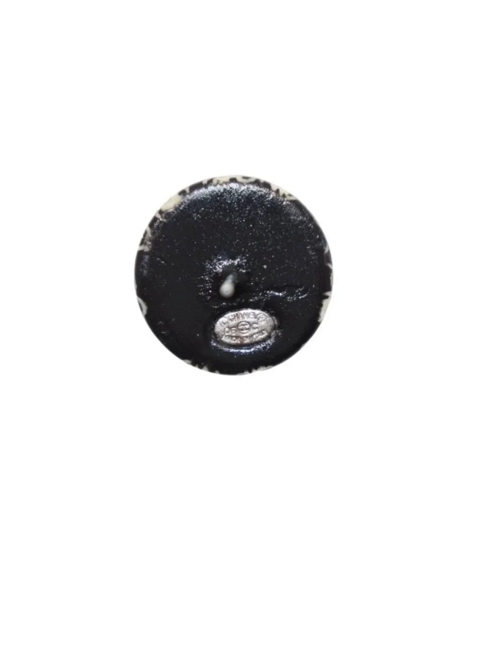 Chanel Earrings CC Logo Button &camellia Black 06c CC&camellia Silver